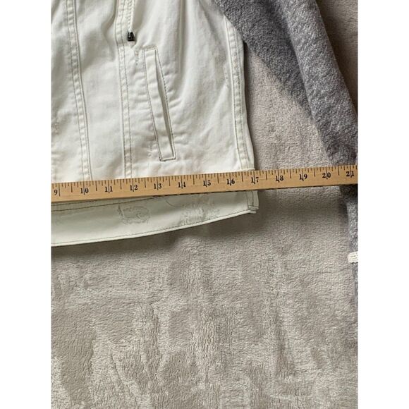 FREE PEOPLE CASUAL TERRY CLOTH JACKET WOMENS Size SMALL WHITE DENIM 39F434J138 - Picture 14 of 15